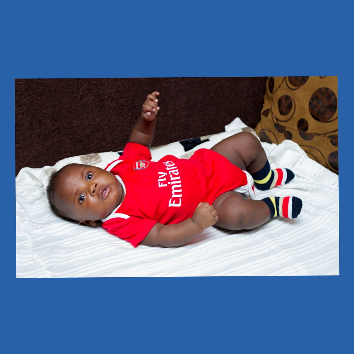 steamantonio's tweet photo. @Arsenal meet your newest fan, please reserve his space in the academy. #Gunnerbaby https://t.co/QLHzJFzw7d