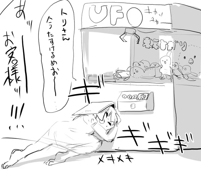 お題、クレーンゲームvsめおめお 
