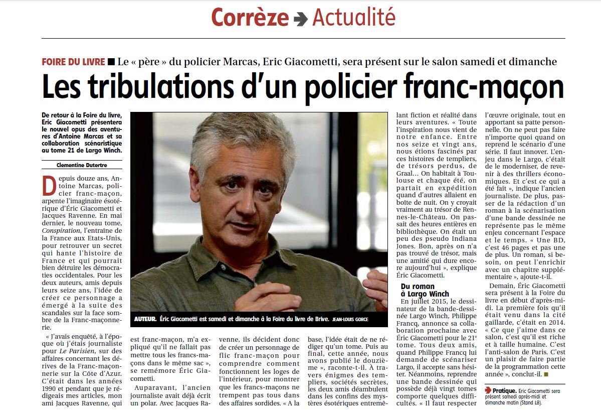 _Evarwen's tweet photo. Pour celles et ceux qui voulaient lire l'article !
#Giacometti #FDLB17 #AntoineMarcas #Roman #Thriller #Francmaçonnerie #proud https://t.co/gdMg2vNrWb