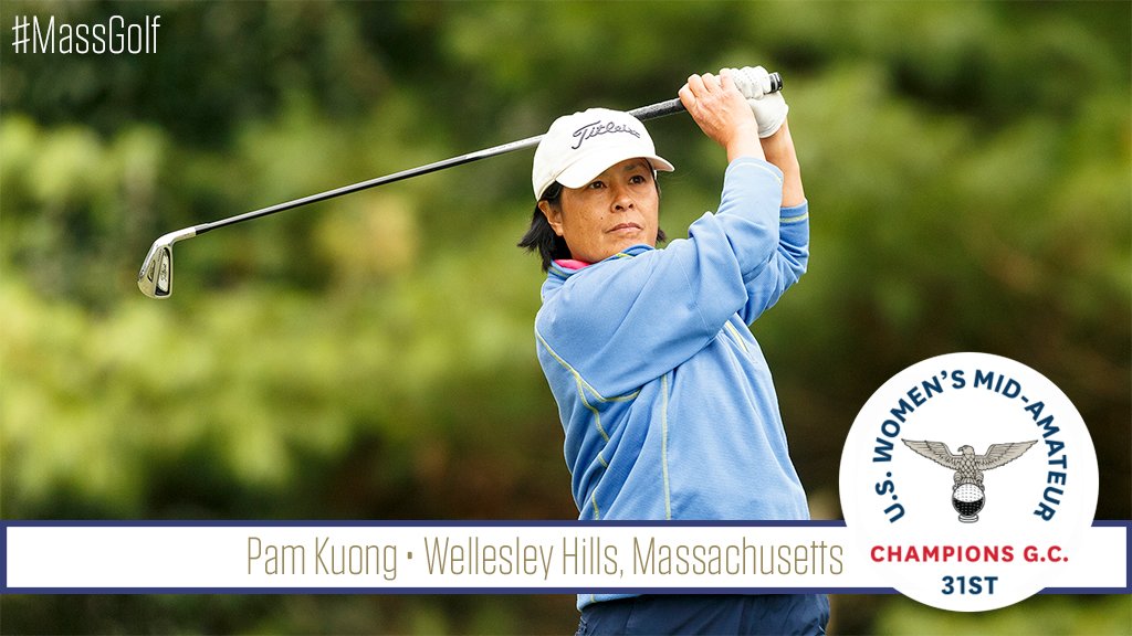 On the tee for R2 of the <a href="/USGA/">USGA</a> #USWomensMidAm is Wellesley's Pam Kuong! Retweet to wish her luck! Follow: ow.ly/N4SR30gvJrA #MassGolf