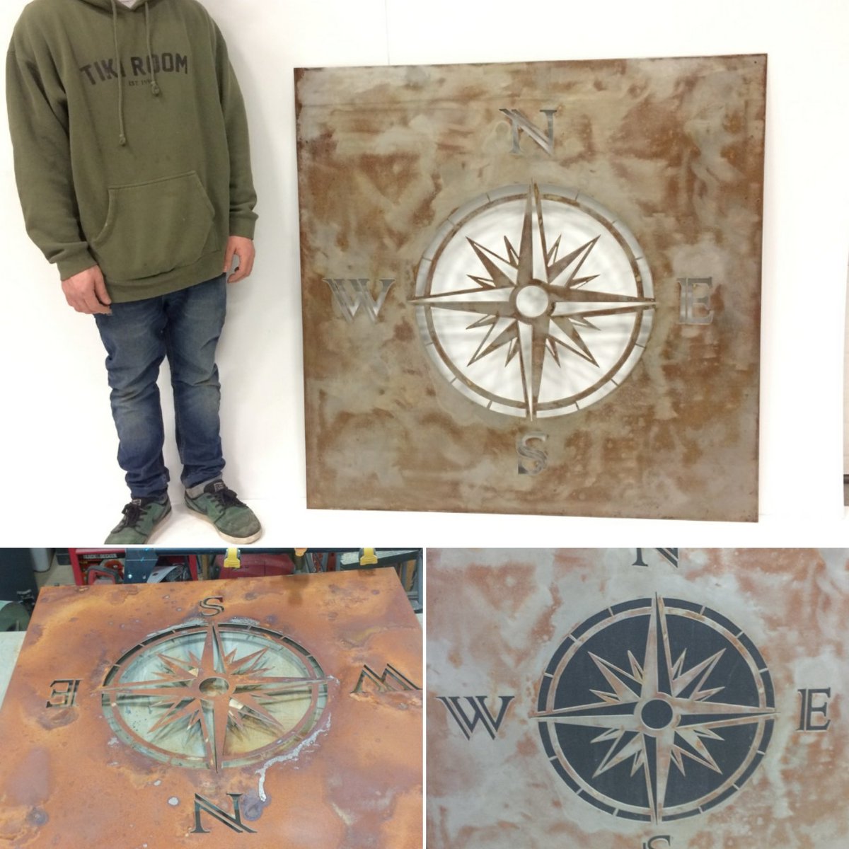 imagination_ink's tweet photo. Custom designed steel art for inside or out! The rusted patina was created by our staff and gives this large piece of artwork a barn find feel! https://t.co/h3jzek2dHC