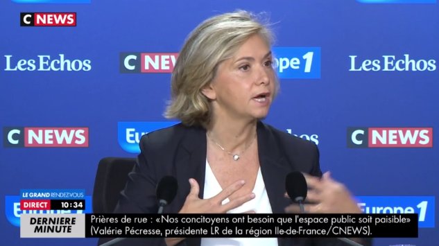 avecValerie's tweet image. 📺 @vpecresse : &quot;Il faut pouvoir écarter les salariés des entreprises de transports publics ou de l&apos;éducation nationale s&apos;ils sont fichés S radicalisés. Aujourd&apos;hui, ça n&apos;est pas possible&quot; #LeGrandRDV #SoyonsLibres