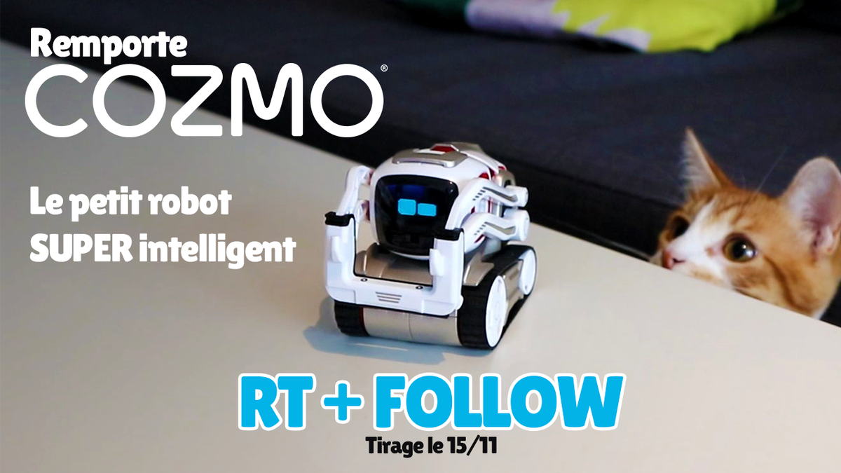 Newtiteuf's tweet photo. 🎁Remporte COZMO🤖 le petit robot SUPER intelligent !

▶️https://t.co/ExbtzhX5oa

🔹RT + FOLLOW
⌛️Tirage au sort le 15/11 https://t.co/EBcZoaEeps