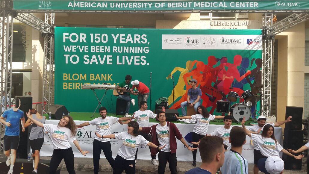 AUB_Lebanon's tweet photo. Party time! @BeirutMarathon #AUB #runaubrun https://t.co/UbXreMhNhS