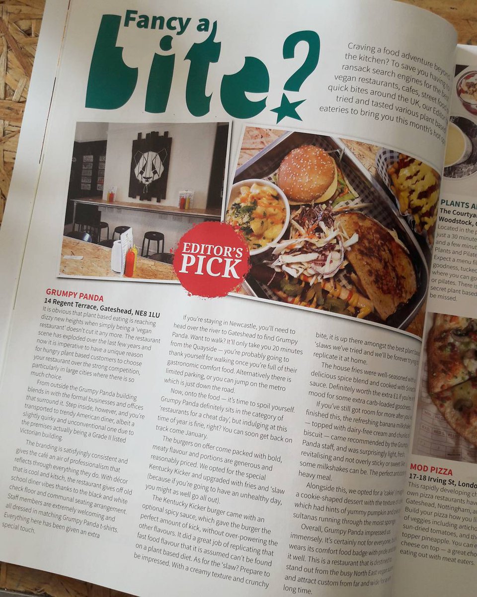GrumpyPandaFood's tweet photo. We're the Editor's Pick in the latest edition of @plantbasedmag! 🎉🎉 #vegan #govegan https://t.co/Ls7ac6Bita