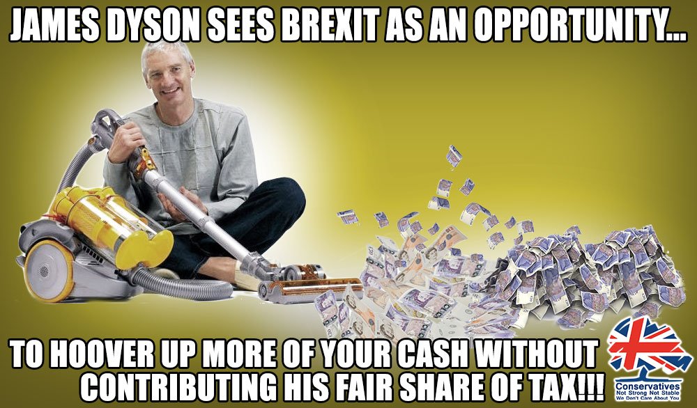 If you never buy another James Dyson product,you'll be doing the UK economy a great favour. His means of production is outside the UK; his money is hidden offshore; and he wants Brexit so UK doesn't have to comply with forthcoming EU tax-haven laws #DontBuyDyson #StopBrexit #Marr