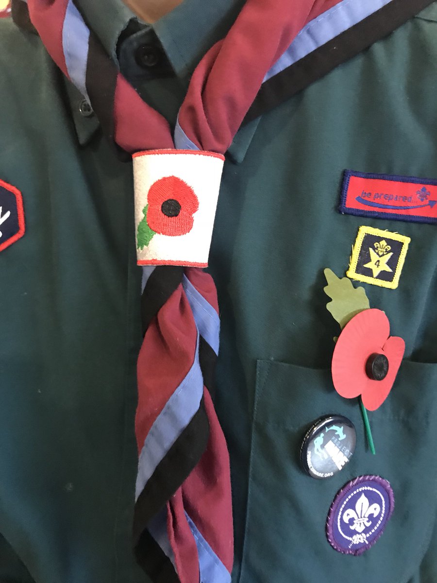 dominocean's tweet photo. #LestWeForget - My little @82ndScouts are ready for Remembrance Sunday #poppy #pride #respect #patriotism #values https://t.co/P6PCt6mNkY