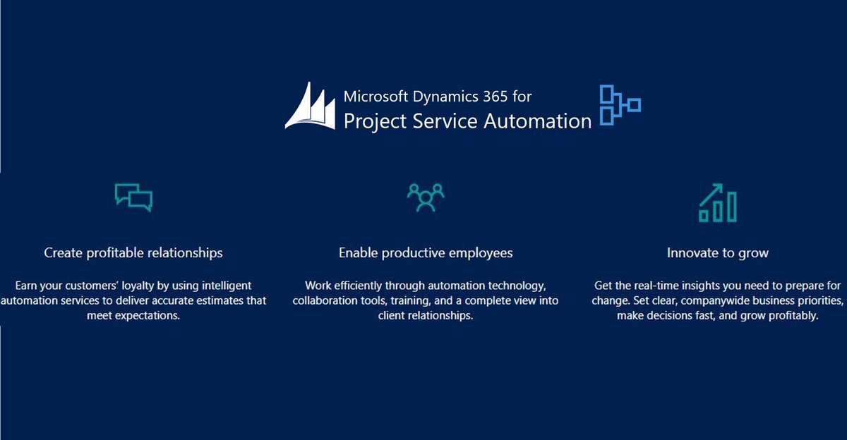 Total_ebiz's tweet image. #Microsoft #Dynamics365 for #ProjectServiceAutomation (#PSA) brings together people, processes, &amp;amp; #technology to deliver on-time, on-budget professional engagements. 
Read: buff.ly/2ztk312
#MicrosoftPartner #Microsoft365 #MSDynamics  #DigitalTransformation  #B2B