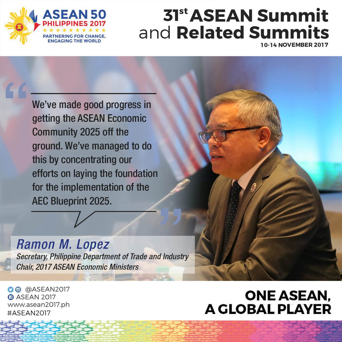 #DTI Secretary Ramon M. Lopez led the Preparatory ASEAN Economic Ministers' (#AEM) Meeting for the 31st ASEAN Summit and Related Summits. READ 
READ the full text of Secretary Lopez' opening remarks here: goo.gl/eDcm6z #ASEAN2017 #31stASEANSUMMIT #iamDTIph