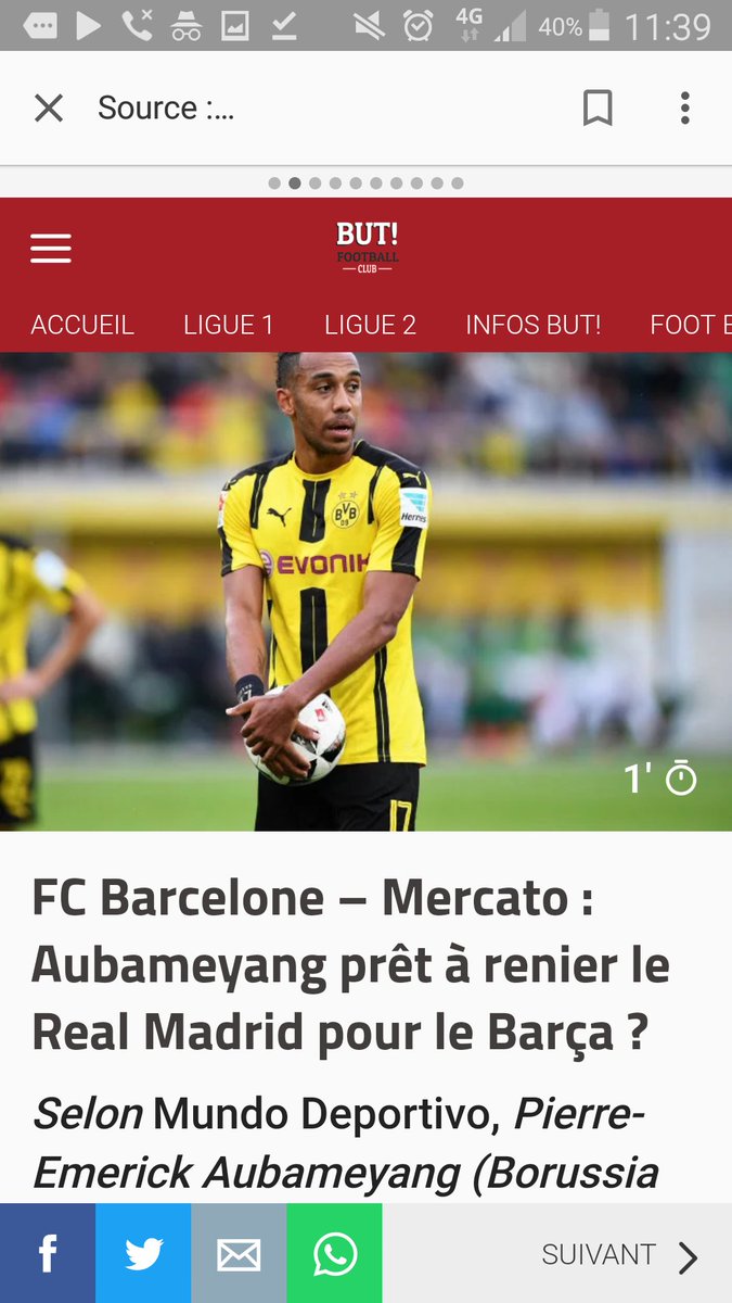 Aubameyang serait près A Ruiner Le Real Madrid Pour le Barca
sopress.com