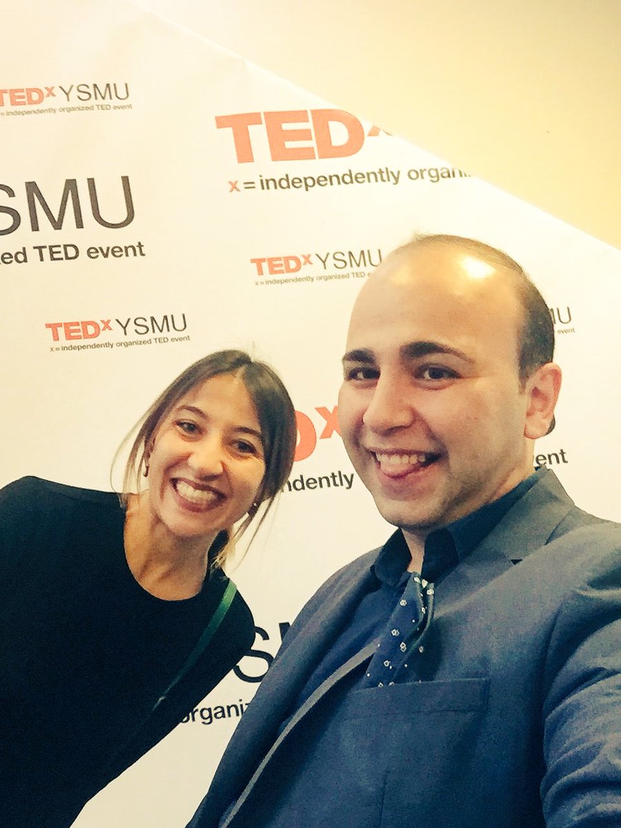 ArmMinasyants's tweet photo. Me and Varduhi have arrived to long-awaited #TEDxYSMU #TEDx #BridgesInAction - we are here to support @MiKMinasyanC! Good luck with the talk https://t.co/JYJmm0DwQJ