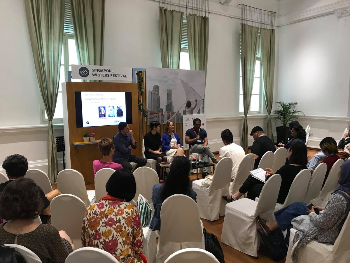 jala_translate's tweet photo. What a great last day of discussions about translation, literature, and culture in South-East Asia at the #SingaporeWritersFestival! #SWF2017 ๐ค๐ https://t.co/7G7KjgHAvH