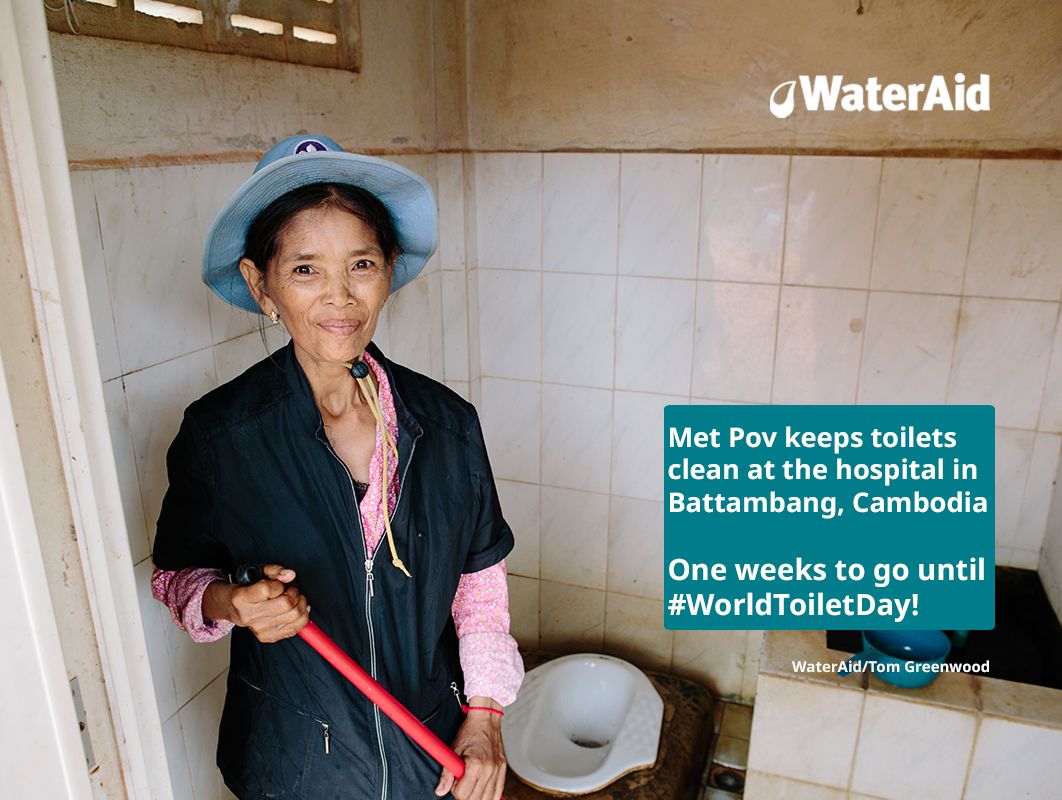 WaterAidUK's tweet photo. 🚽 It's one week until #WorldToiletDay! 

Look out for our #OutOfOrder exhibition in London next week, and a new report on the #StateOfToilets worldwide. https://t.co/tJ3zzc96lG