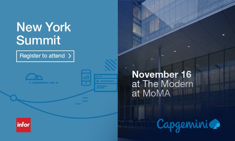 Capgemini's tweet photo. Meet experts from Infor and Capgemini at the #NewYork #EAMSummit. Click here for more details. https://t.co/zmoQHEEH08 https://t.co/gsq4xzxe1d