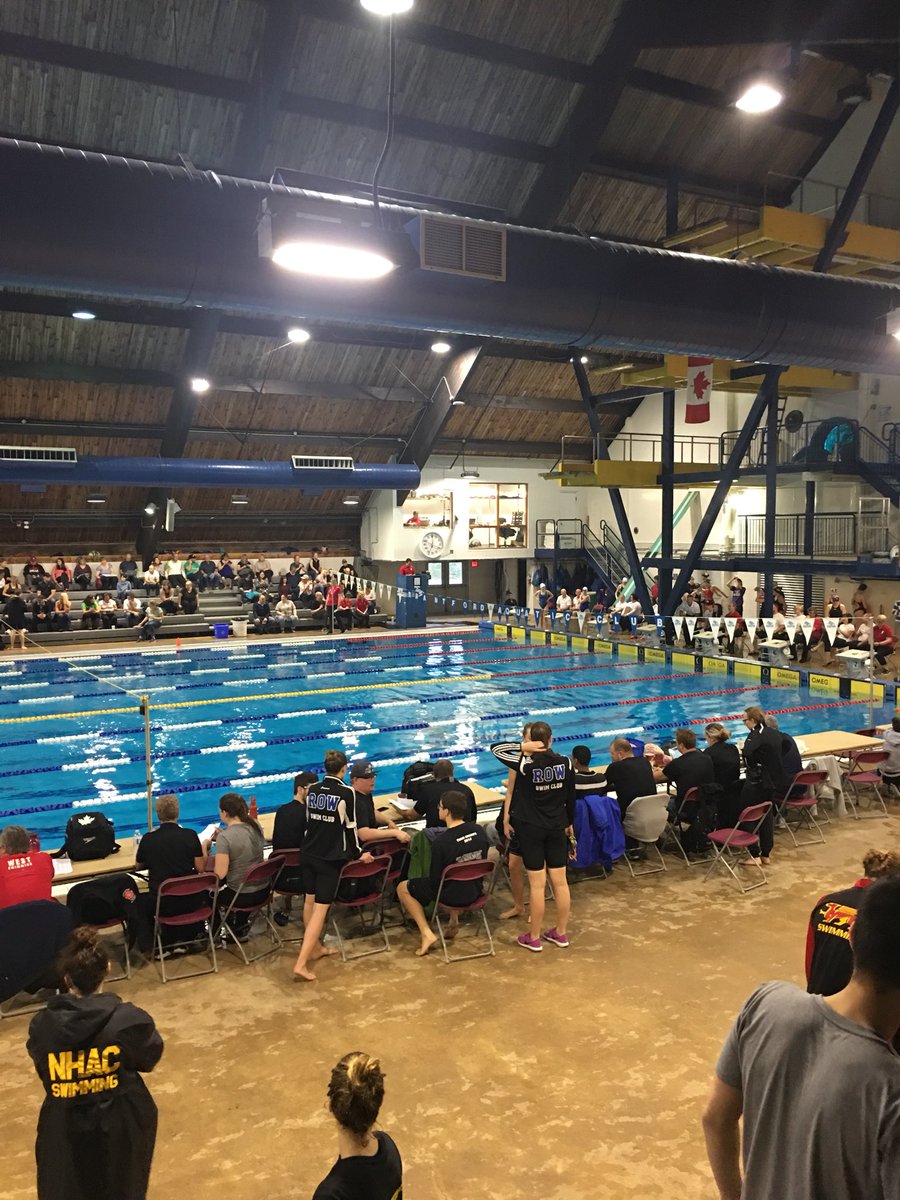 LaurierSwimming's tweet photo. Underway in Brantford for the final day of Swim International. 15 swims for the morning heats. #WeAreHAWKS #ExecutingThePlan https://t.co/uErfrEriK3