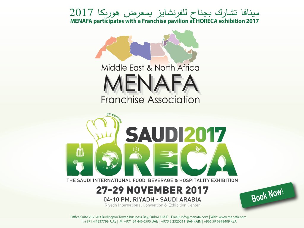 menafaorg's tweet photo. MENAFA joins @saudihoreca Exhibition to promote local and international brands in the largest market of Saudi Arabia.

For Stand Booking Sponsorship please contact:
https://t.co/OKkPMa1Z32…/

#MENAFA #Middle #East #Franchise #Expo #Business #Event #Opportunities  #saudihoreca https://t.co/As1W2mT13I