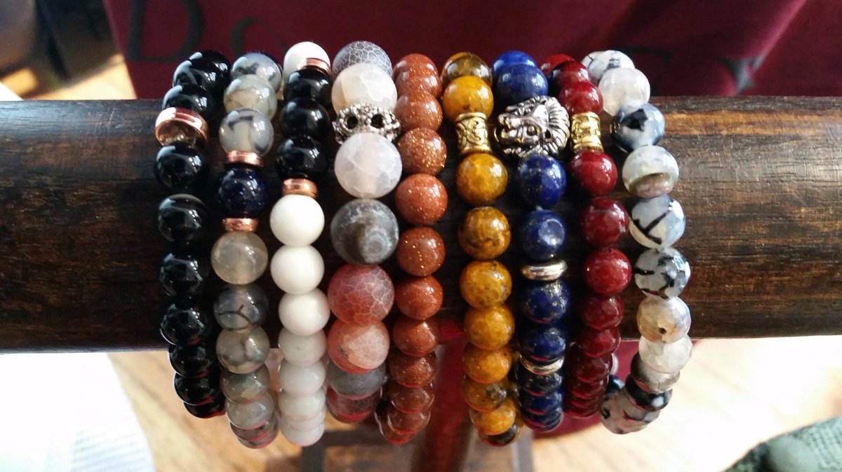 jewelleryqueen2's tweet photo. Our gemstone bracelets for guys are flying at @Urbanmyth2017 in London Street Norwich. We can make them to order with your choice of gemstone and sized to fit you. Current designs available are only £8 each or 2 for £15 #gemstone #handmade #original #shoplocal @icenimagazine https://t.co/slPrCeXAac