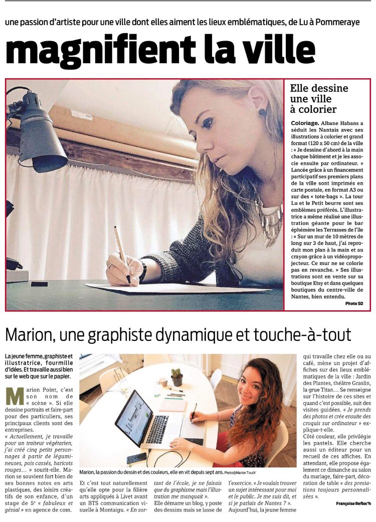 FleurMalouines's tweet photo. 👩🏻🎨🖍 Vous connaissez des illustratrices qui valorisent @nantesfr au crayon ? Découvrez-les ici !  #GirlPower💪 #FemmesEnUne https://t.co/87K6MjWHys