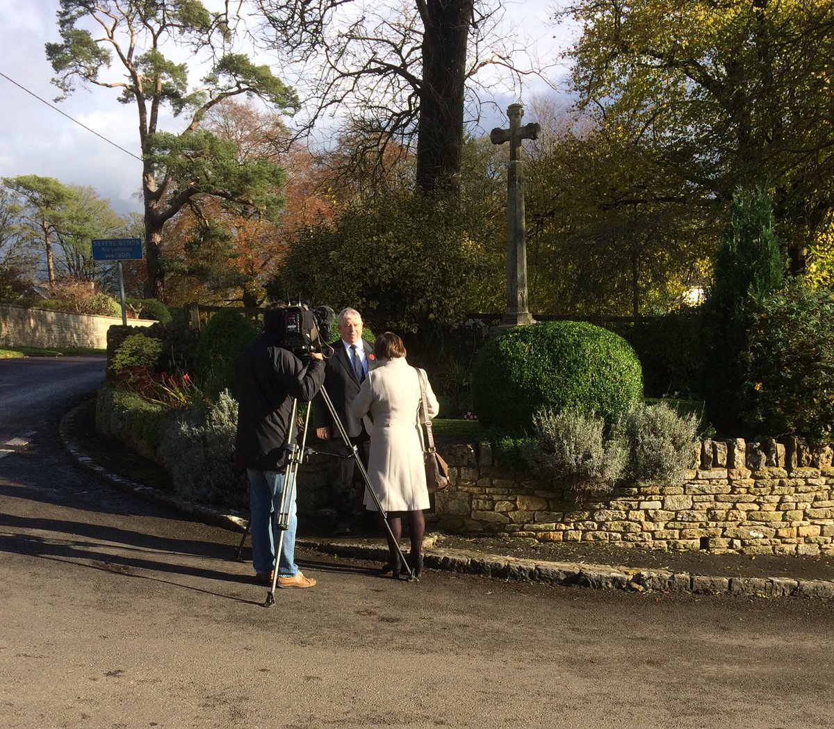 AnnaJames31's tweet photo. When you get the BBC to cover your village #RemembranceDay and the laying to rest of a ‘lost’ WW1 soldier 😍 #LestWeForget #primetimePR https://t.co/EOvQ55qxqG