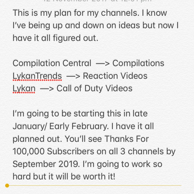 Lykanrap's tweet photo. My YouTube plan for 2018. I guarantee you’ll see a tweet from me that says “Thanks For 100,000 Subscribers” 

Pinning this tweet 🔥🙏🏻 https://t.co/ljvzvi6JdF