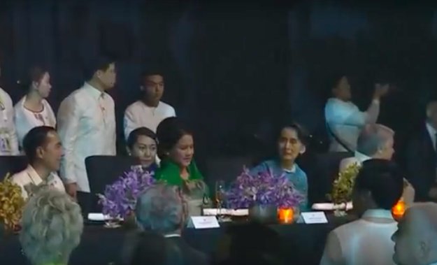 I see Daw Aung San Suu Kyi and UN Secretary-General Guterres are seated next to each other at this evening's ASEAN gala dinner.  I wonder if they will have a chance to speak...