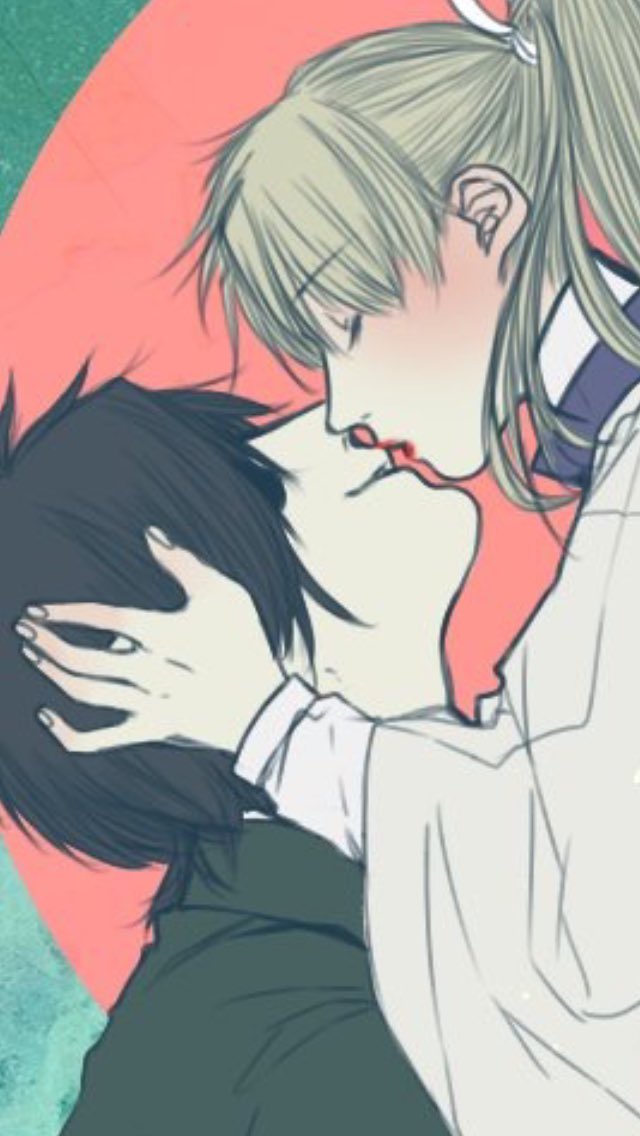 あの、こうちゅーしてる口の先を繋げて描くのがとても好き 