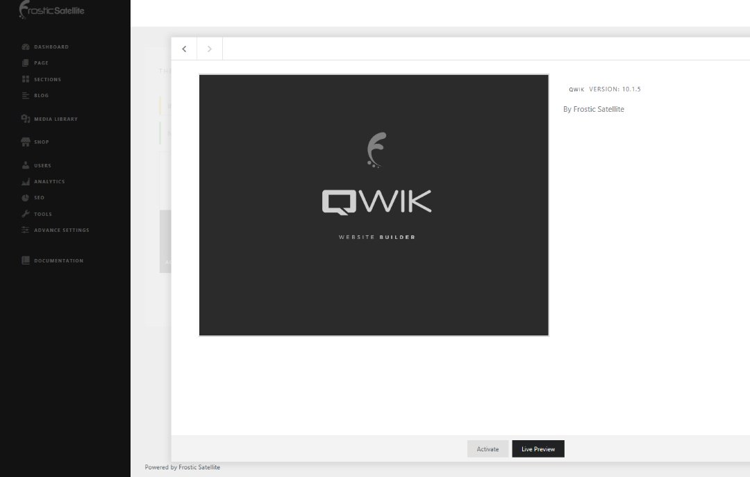 qwikwebsite's tweet image. Step 3.2 Theme Activation