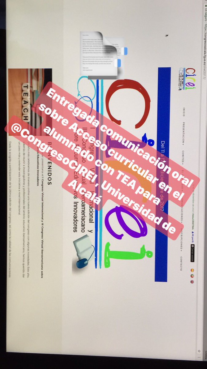 cristinamayl's tweet photo. Esperando la fecha 11 de diciembre para @congresoCIREI Comunicación oral “Acceso al curriculum ordinario del alumnado con TEA mediante la aplicación Entornos de Aprendizaje Cognitiva” @itenlearning #autismo #UECYL #aulascyl #inclusión https://t.co/gkuIGMPLuO