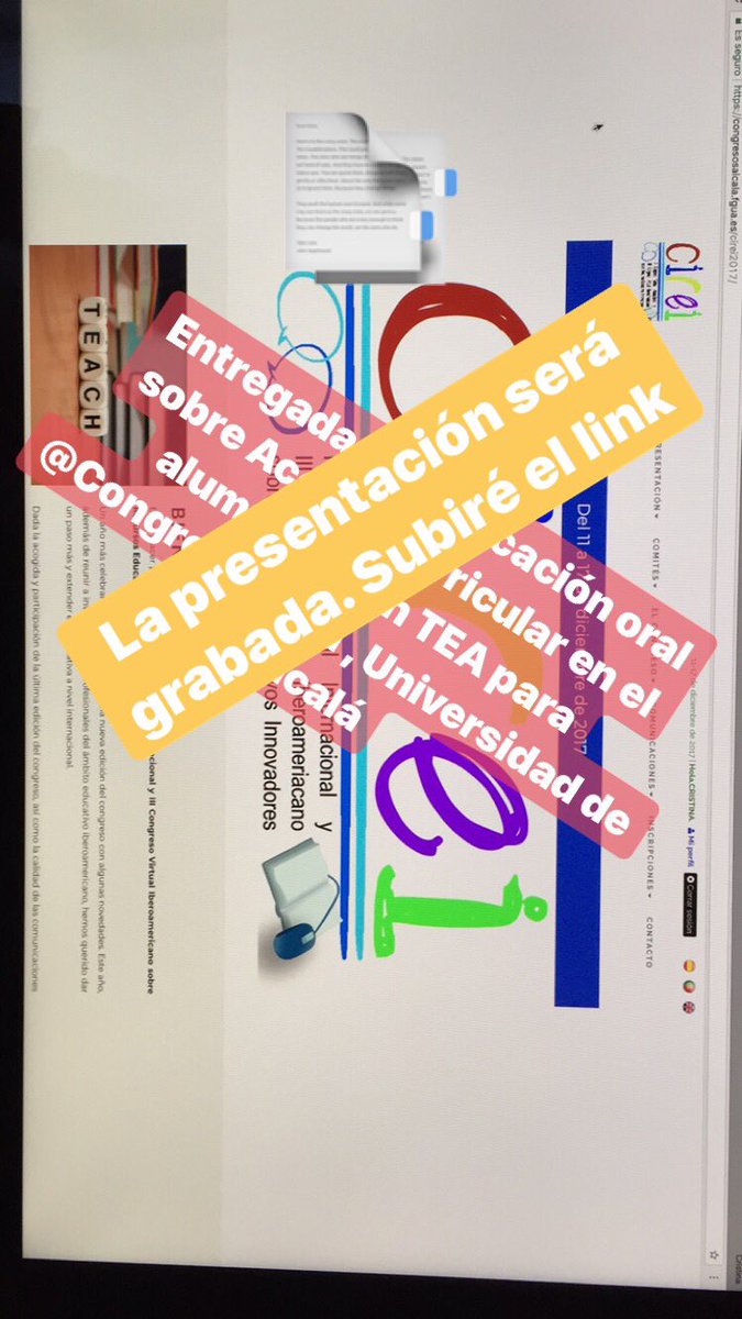 cristinamayl's tweet photo. Esperando la fecha 11 de diciembre para @congresoCIREI Comunicación oral “Acceso al curriculum ordinario del alumnado con TEA mediante la aplicación Entornos de Aprendizaje Cognitiva” @itenlearning #autismo #UECYL #aulascyl #inclusión https://t.co/gkuIGMPLuO