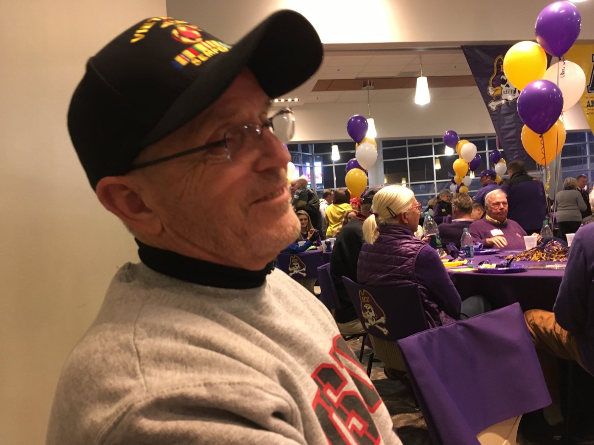 Cedarberry12's tweet photo. Honoring veterans last night at ECU during the pre-game festivities. https://t.co/1uuAjcvdRy