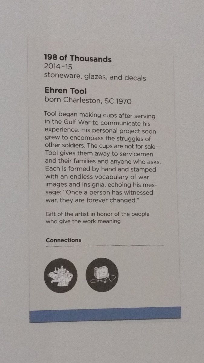 MightyPenUSA's tweet photo. "Tool began making cups after serving in the Gulf War to communicate his experience." #ehrentool #renwickgallery https://t.co/btdVhimD3U