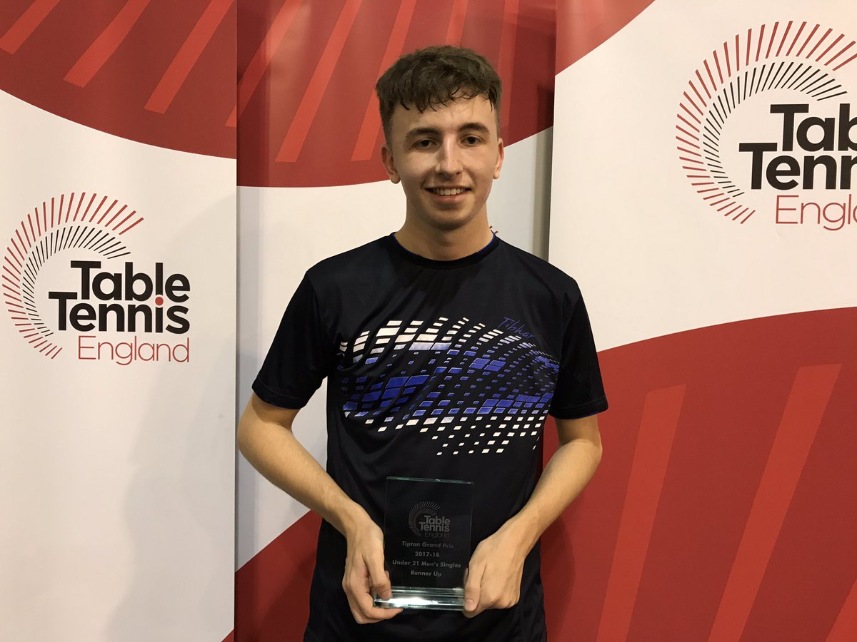 GCollege_TTA's tweet photo. Congratulations to Olly Tyndall for getting a silver medal in the men's under 21's at Tipton Grand Prix!! It was a great battle against James Hobson in the final! 🏓🌟🎉 https://t.co/WiQ3OsRsJC