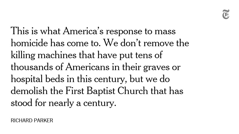 nytopinion's tweet photo. They are planning on bulldozing the church that became the site of the worst mass murder in the history of Texas https://t.co/YSJRJEqdDB https://t.co/FnCpaxEZcj
