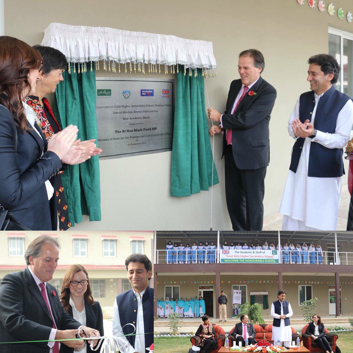 RaisingKpk's tweet photo. Government Girls Higher Secondary School inaugurated by UK Minister Mark Field in Mardan

#RaisingKpK
@PervezKhattakCM @AtifKhanpti @Shah_FarmanPTI @ShahramKhanPTI https://t.co/B9ELt7dGF6