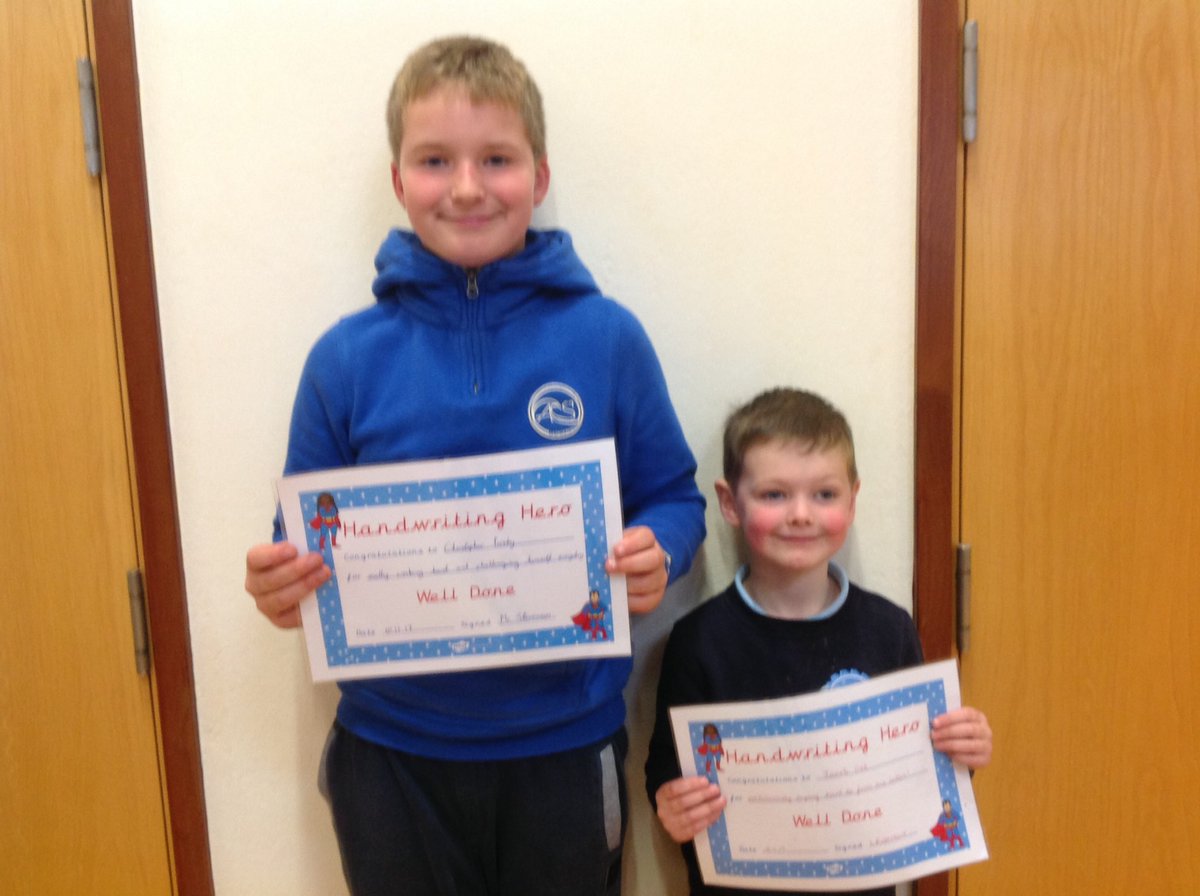 StIsseySchool's tweet photo. Congratulations to our handwriting heroes this week, Christopher and Jacob. Keep up the good work boys. https://t.co/NrOOkwtpVi