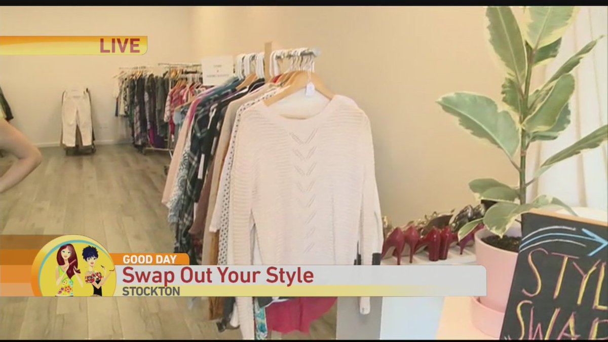 GoodDaySac's tweet photo. Linda is in Stockton where locals can swap clothes for a great cause! https://t.co/pyjiI6bpwS https://t.co/YJ1Xa1bzj0