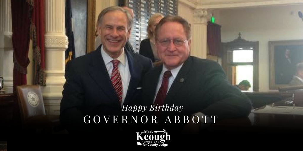 Happy Birthday <a href="/GovAbbott/">Greg Abbott</a>! Thank you for your hard work and dedication to the great state of Texas. Have a blessed day!