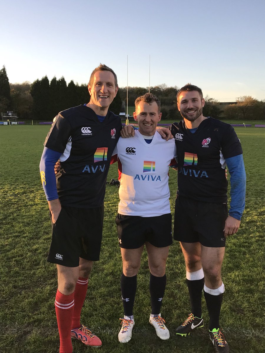 WillGreenwood's tweet photo. Awesome day - my first #LGBTQ Rugby Match - Community and Inclusivity #Rainbowlaces @AvivaUK @Nigelrefowens https://t.co/vBvmq7kRfT
