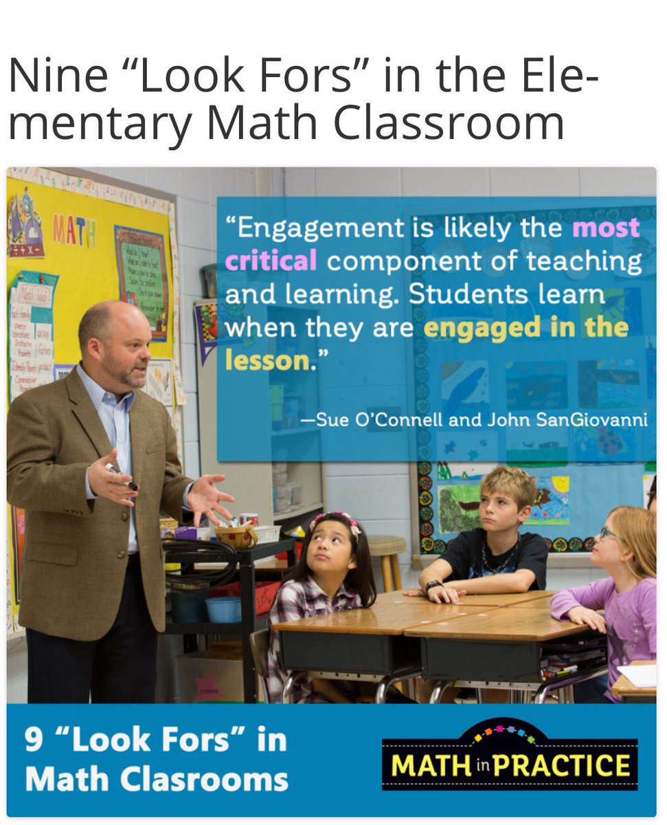 MutchmorMath's tweet photo. Reading 9 elementary math classroom "look fors" https://t.co/oeHa4hGt4u @SueOConnellMath @JohnSanGiovanni #mbmath https://t.co/xP6Lei1loC