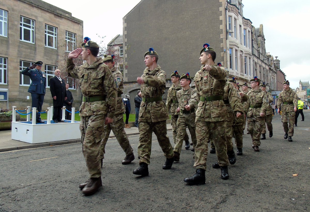 PRO1hldrsacf's tweet photo. Another terrific #Remembrance Parade at #Elgin. Proud of my cadets at Elgin, 20 turned out for what was a cold morning. An honour as always to march with our @7SCOTS &amp; @Kinloss_Bks family #RemembranceSunday #ACFRemembers https://t.co/tb7gGg7C4X
