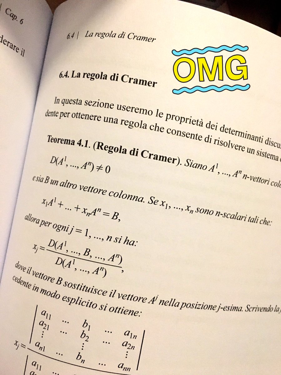 DacekHide's tweet photo. Quel momento in cui al posto che leggere Cramer, leggi Camper.. Forse sto guardando troppi video degli #iNoob ultimamente..😅 
@iNoobTweet 
#inoobchannel #algebralineare https://t.co/srhnqrJPcx