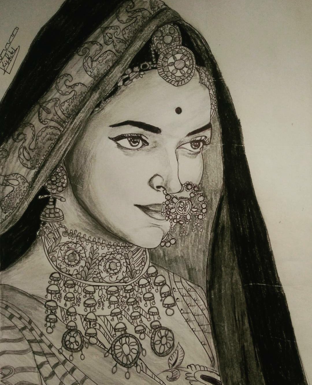 Indian Artists Club - Repost @siddharth.arts ・・・ an old drawing of Rani  Padmavati ( @deepikapadukone ) On A4 Size Paper Mediam - Graphite Pencil (  HB 2B 4B 8B ) Follow me
