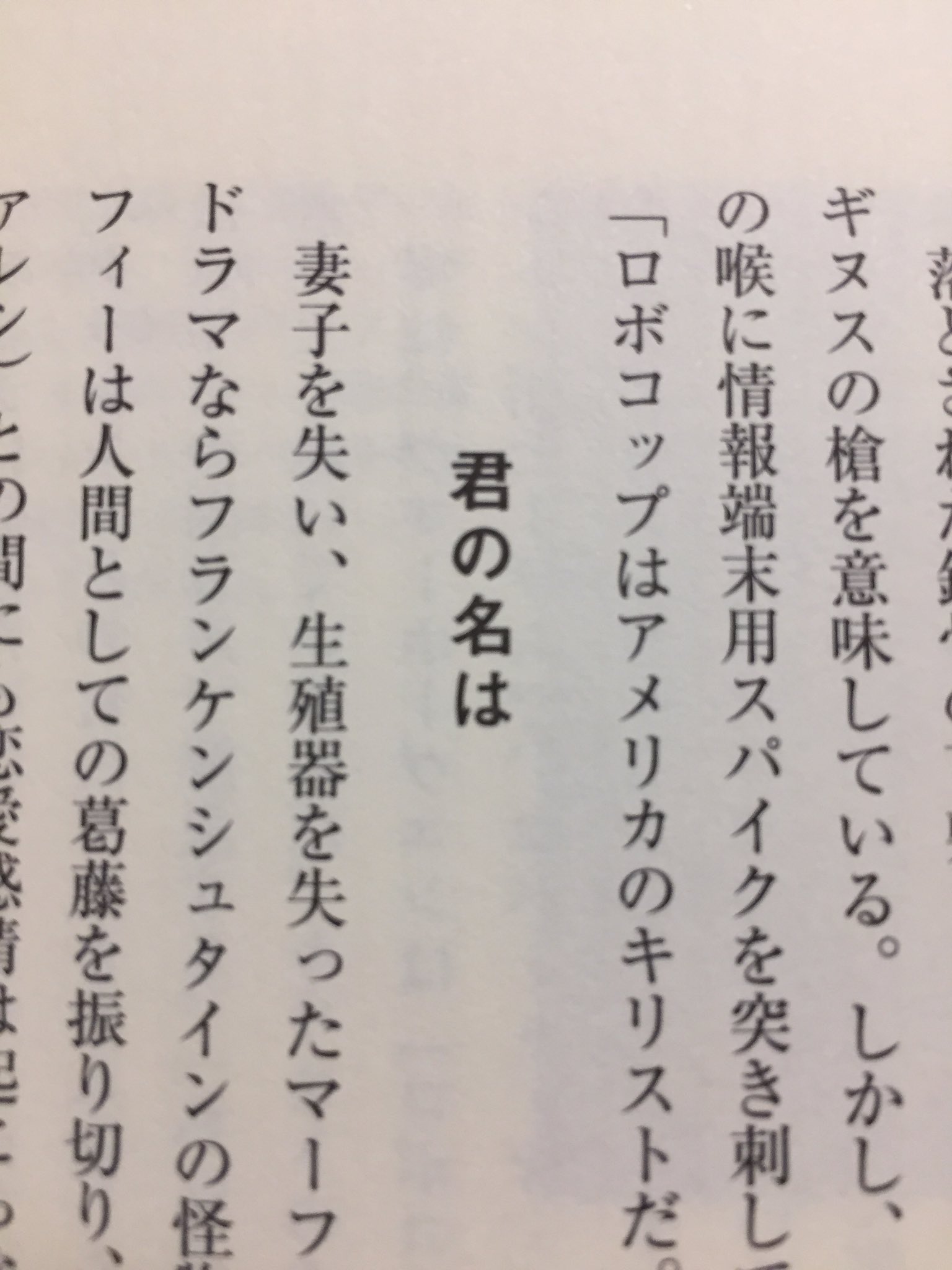 Aki Lettherogueonein ロボコップ の最後の会長の台詞は 君の名は だったと記憶してたのに ちょっと前に見直したら字幕はそうじゃなかったのが気になってたんだけど ブレードランナーの未来世紀 を読み直したら答えが判明 町山訳だったか