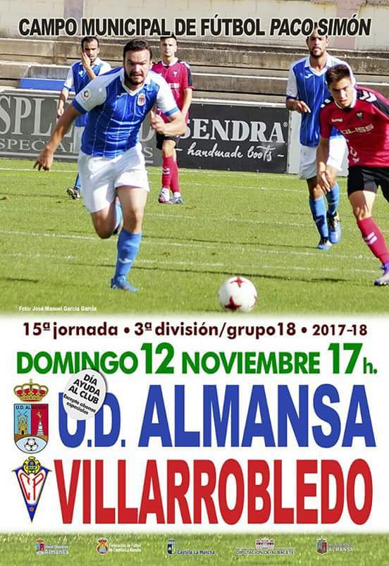 EventosAlmansa's tweet photo. Deportes. Futbol 3 División. UD Almansa – Villarrobledo. Domingo 12 noviembre 17:00 Campo… https://t.co/uEdCYitEkC https://t.co/w2f9lPFclF