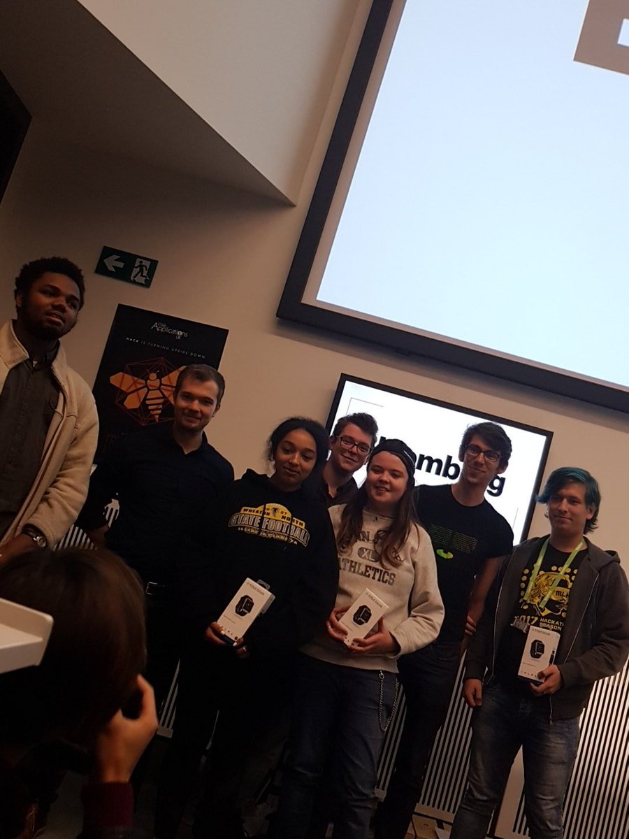 GreatUniHack's tweet photo. Combo! The @business challenge was won by the same team. #GUH17 https://t.co/Ak3nb8rWgr