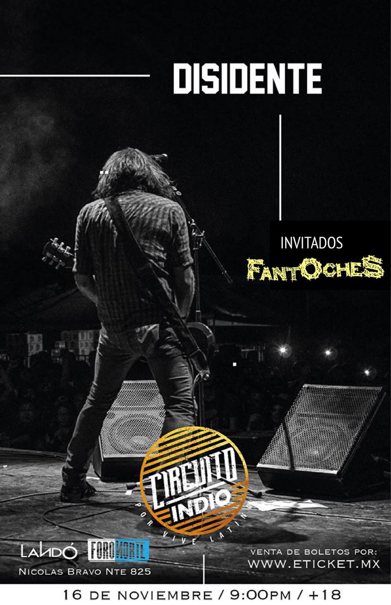 Próximo jueves 16 de noviembre nos vemos en <a href="/landolive/">lando live</a> junto a <a href="/Disidenterock/">DISIDENTE</a> y <a href="/JohnNastyBoots/">Johnny Nasty Boots</a>