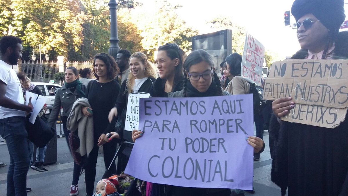 AfcarMedia's tweet photo. Nos llegan las primeras imagenes de nuestras compañeras @Fsilvestre5 y @Laileix #12NSinRacismo https://t.co/SCGEW6K2A8