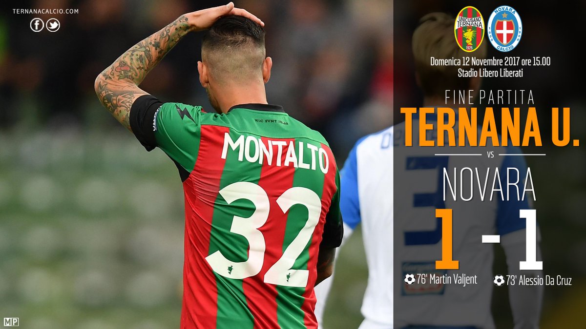 TernanaOfficial's tweet photo. 🏟️Stadio Libero Liberati
🔚 Finisce il match tra la #TernanaU e il #Novara con il pareggio‼️
#TERNOV 1⃣-1⃣ 
#ForzaFere ❤️💚￼ @Lega_B Serie 🅱️ https://t.co/Yk1iHibu6E