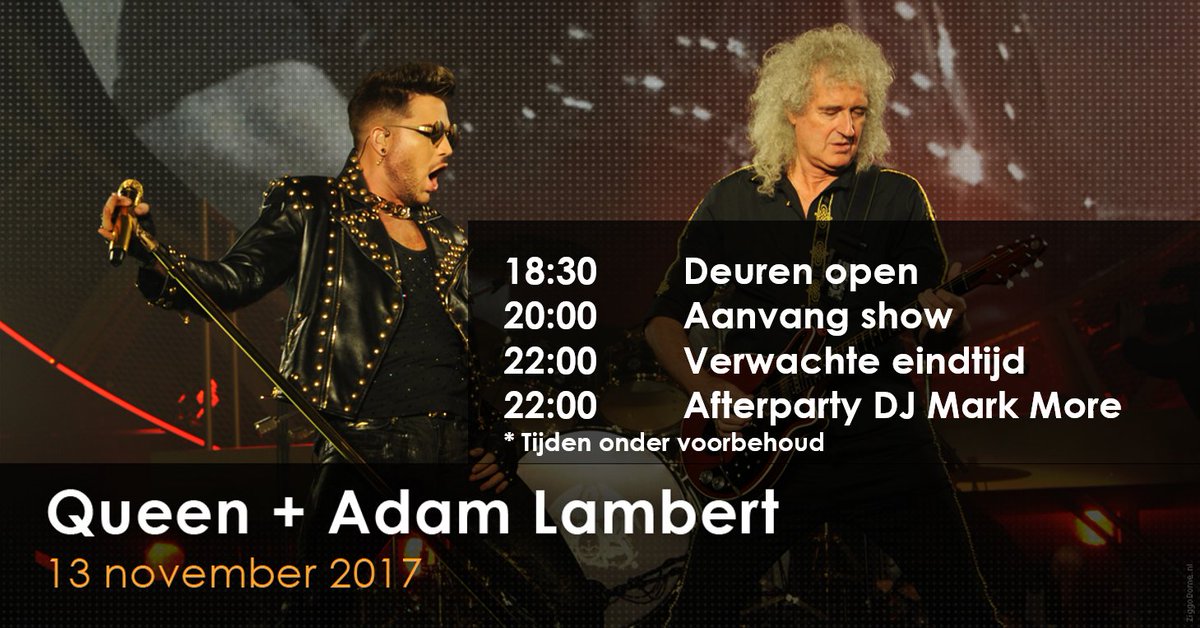 ZiggoDome's tweet photo. Nog 1 nacht slapen tot @adamlambert &amp; @QueenWillRock the #ZiggoDome!👑 Check hier de laatste info: https://t.co/BnfEM9JNns https://t.co/PaSylVb4Ft