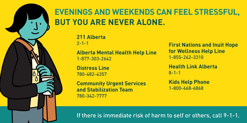 UAlberta's tweet image. During evenings and weekends when campus support services are unavailable contact 24 hour support services. ow.ly/Ofj730ghRAD
